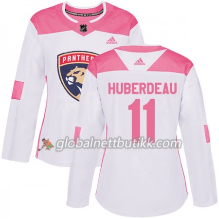 Florida Panthers Hockeydrakt Jonathan Huberdeau 11 2017-2018 Hvit Rosa Fashion Adidas Authentic - Dame